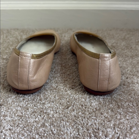 Gianni Bini Square Toe Ballet Flats Cream with Gold Details - Picture 3 of 10